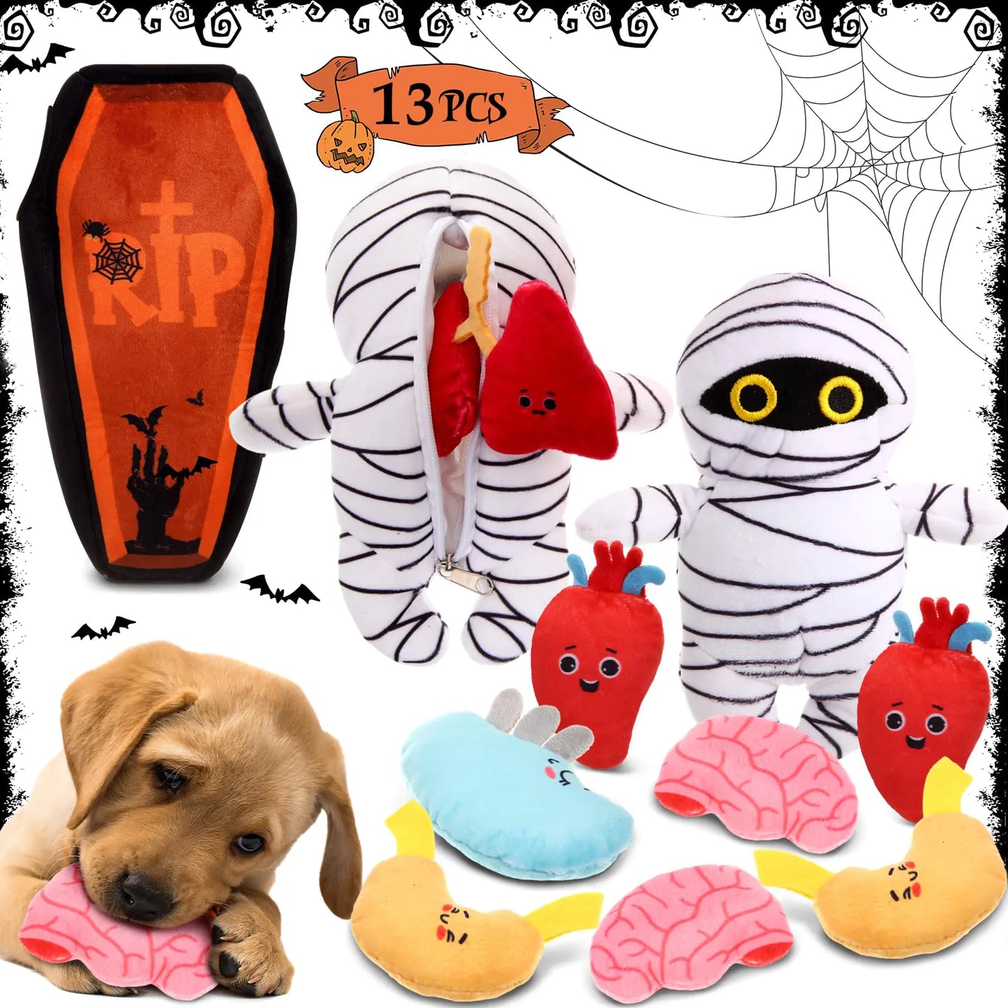 13 Pcs Halloween Hide and Seek Dog Toys