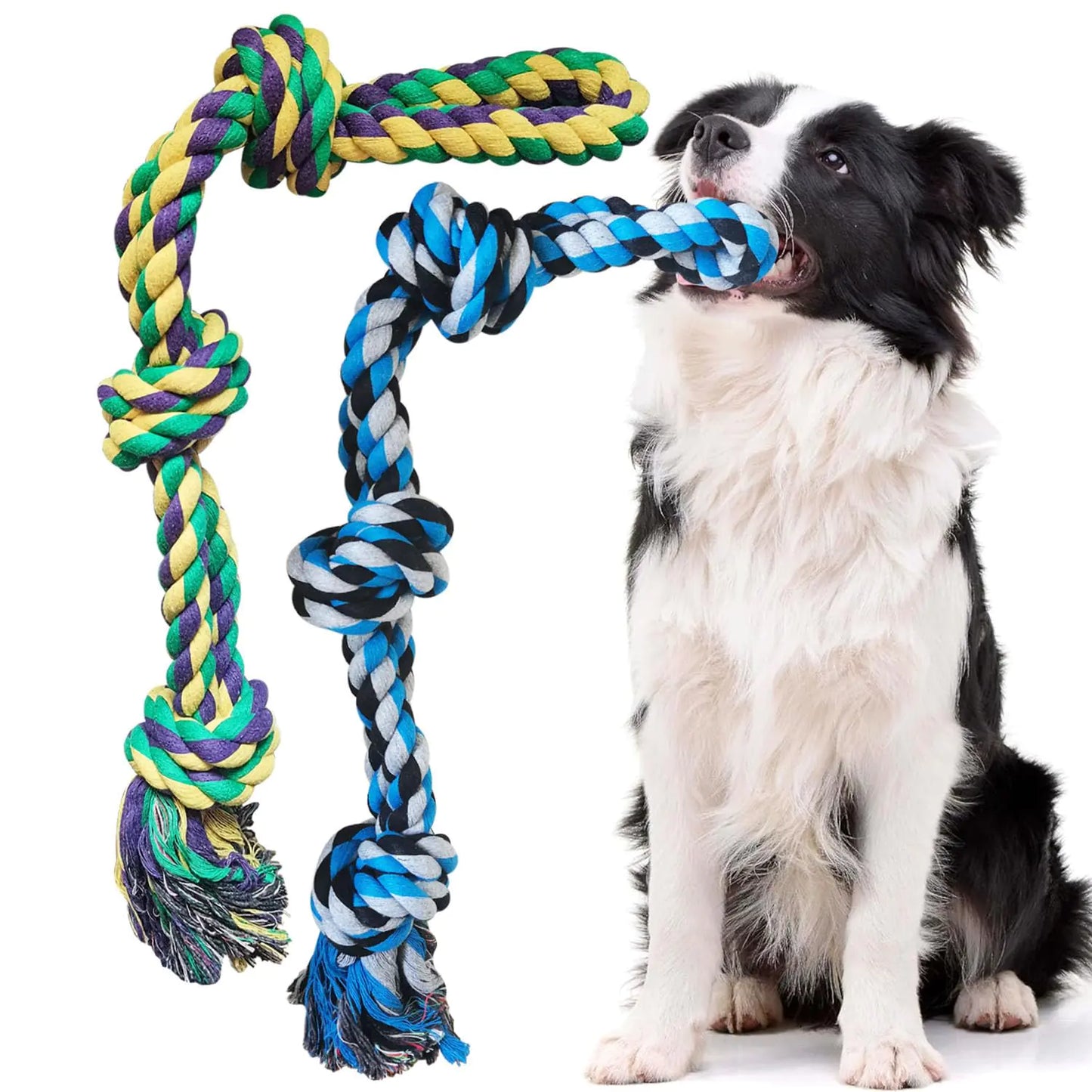 Heavy Duty Rope Toy for Large Breed Aggressive Chewers 100% Cotton (2 Pack)