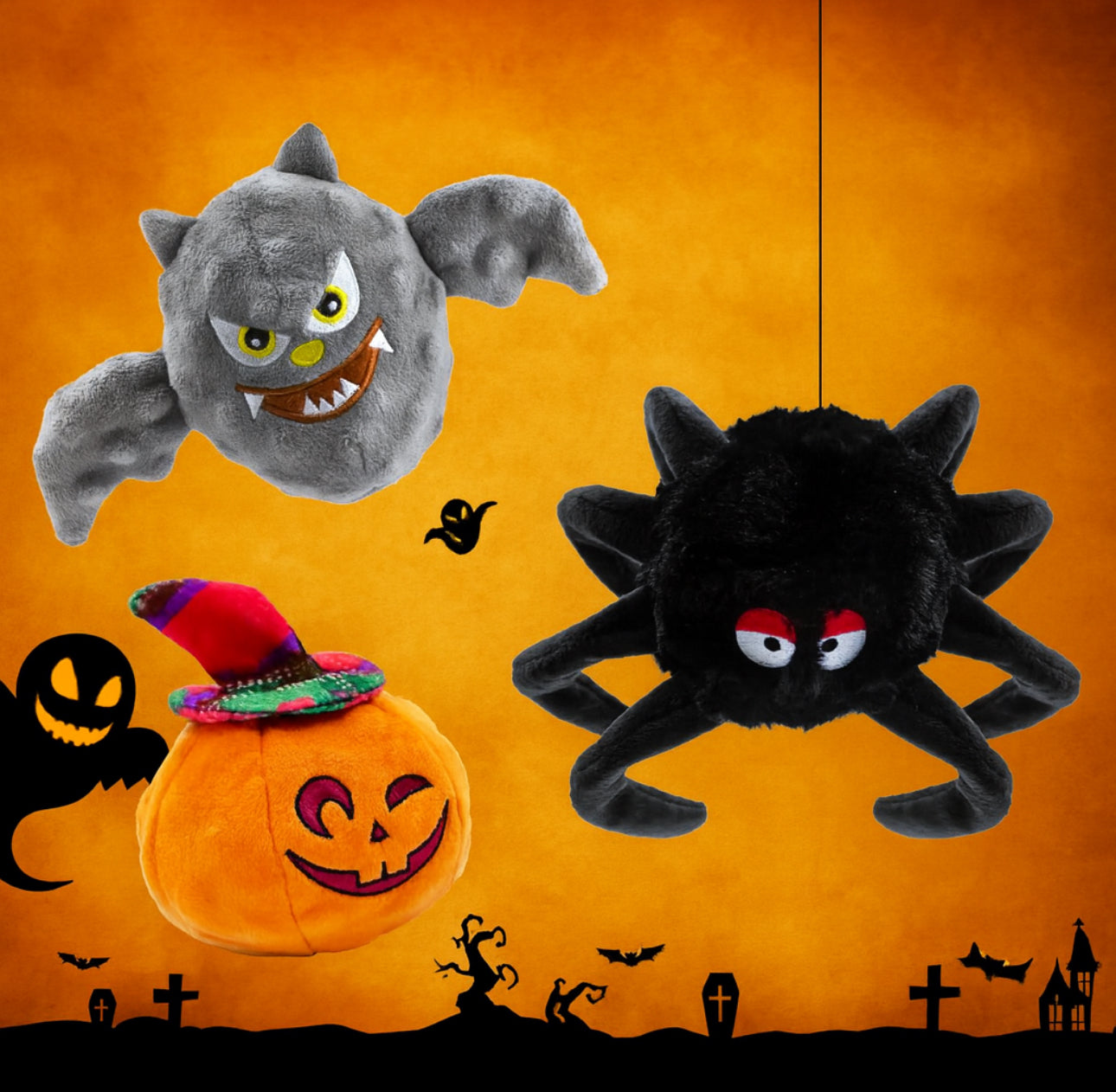 Halloween 3 PCS Dog Teething Toy