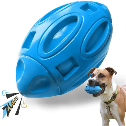 Rubber Sounding Rugby Dog Ball - Bite-Resistant Toy